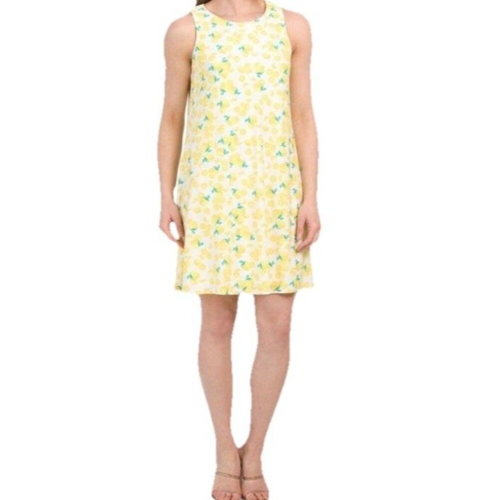 PAPPAGALLO Gwen Live Gives You Lemons Sleeveless Mini Swing Dress Size Large